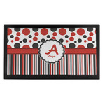 Red & Black Dots & Stripes Bar Mat - Small (Personalized)