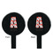 Red & Black Dots & Stripes Black Plastic 7" Stir Stick - Double Sided - Round - Front & Back