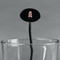 Red & Black Dots & Stripes Black Plastic 7" Stir Stick - Oval - Main