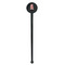 Red & Black Dots & Stripes Black Plastic 7" Stir Stick - Round - Single Stick