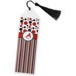 Red & Black Dots & Stripes Book Mark w/Tassel (Personalized)