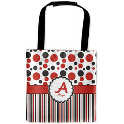 Red & Black Dots & Stripes Auto Back Seat Organizer Bag (Personalized)