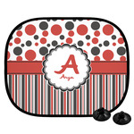 Red & Black Dots & Stripes Car Side Window Sun Shade (Personalized)