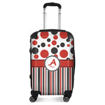 Red & Black Dots & Stripes Suitcase (Personalized)