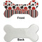 Red & Black Dots & Stripes Ceramic Flat Ornament - Bone Front & Back Single Print (APPROVAL)