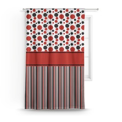 Red & Black Dots & Stripes Curtain - 50"x84" Panel