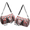 Red & Black Dots & Stripes Duffle bag small front and back sides