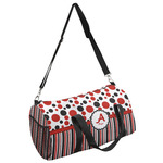 Red & Black Dots & Stripes Duffel Bag (Personalized)