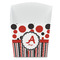 Red & Black Dots & Stripes French Fry Favor Box - Front View