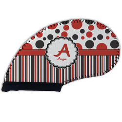 Red & Black Dots & Stripes Golf Club Iron Cover (Personalized)