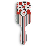 Red & Black Dots & Stripes Hair Brushes (Personalized)