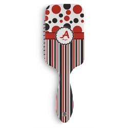 Red & Black Dots & Stripes Hair Brushes (Personalized)