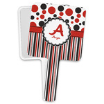 Red & Black Dots & Stripes Hand Mirror (Personalized)