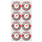 Red & Black Dots & Stripes Icing Circle - Medium - Set of 8