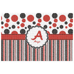 Red & Black Dots & Stripes Jigsaw Puzzle - 1000-piece (Personalized)