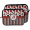 Red & Black Dots & Stripes Laptop Sleeve (Size Comparison)