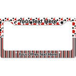 Red & Black Dots & Stripes License Plate Frame - Style B (Personalized)