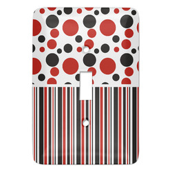 Red & Black Dots & Stripes Light Switch Cover (Single Toggle)