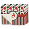 Red & Black Dots & Stripes Linen Placemat - MAIN Set of 4 (single sided)