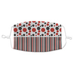 Red & Black Dots & Stripes Adult Cloth Face Mask - XLarge