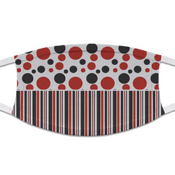 Red & Black Dots & Stripes Cloth Face Mask (T-Shirt Fabric)