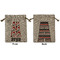 Red & Black Dots & Stripes Medium Burlap Gift Bag - Front and Back