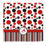 Red & Black Dots & Stripes Microfiber Dish Rag (Personalized)
