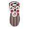 Red & Black Dots & Stripes Neoprene Oven Mitt - Front