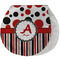 Red & Black Dots & Stripes New Baby Burp Folded