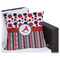 Red & Black Dots & Stripes Outdoor Pillow