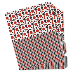 Red & Black Dots & Stripes Binder Tab Divider - Set of 5 (Personalized)