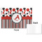 Red & Black Dots & Stripes Disposable Paper Placemat - Front & Back