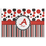 Red & Black Dots & Stripes Disposable Paper Placemats (Personalized)