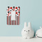 Red & Black Dots & Stripes Rocker Light Switch Covers - Single - IN CONTEXT