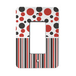 Red & Black Dots & Stripes Rocker Style Light Switch Cover - Single Switch