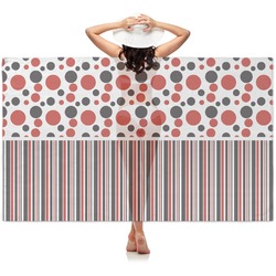 Red & Black Dots & Stripes Sheer Sarong