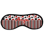 Red & Black Dots & Stripes Sleeping Eye Masks - Large (Personalized)