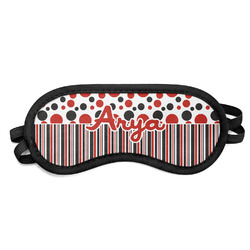 Red & Black Dots & Stripes Sleeping Eye Mask - Small (Personalized)