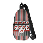 Red & Black Dots & Stripes Sling Bag (Personalized)