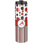 Red & Black Dots & Stripes Stainless Steel Skinny Tumbler - 20 oz (Personalized)