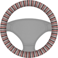 Red & Black Dots & Stripes Steering Wheel Cover