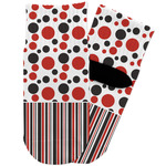 Red & Black Dots & Stripes Toddler Ankle Socks