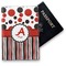 Red & Black Dots & Stripes Vinyl Passport Holder - Front