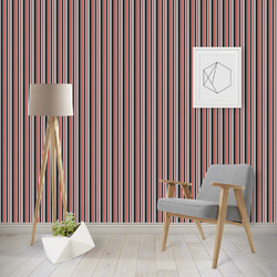 Red & Black Dots & Stripes Wallpaper & Surface Covering