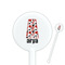 Red & Black Dots & Stripes White Plastic 5.5" Stir Stick - Round - Closeup