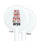 Red & Black Dots & Stripes White Plastic 5.5" Stir Stick - Single Sided - Round - Front & Back