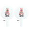 Red & Black Dots & Stripes White Plastic 7" Stir Stick - Double Sided - Round - Front & Back