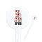 Red & Black Dots & Stripes White Plastic 7" Stir Stick - Round - Closeup