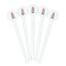 Red & Black Dots & Stripes White Plastic 7" Stir Stick - Round - Fan View