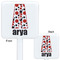 Red & Black Dots & Stripes White Plastic Stir Stick - Double Sided - Approval